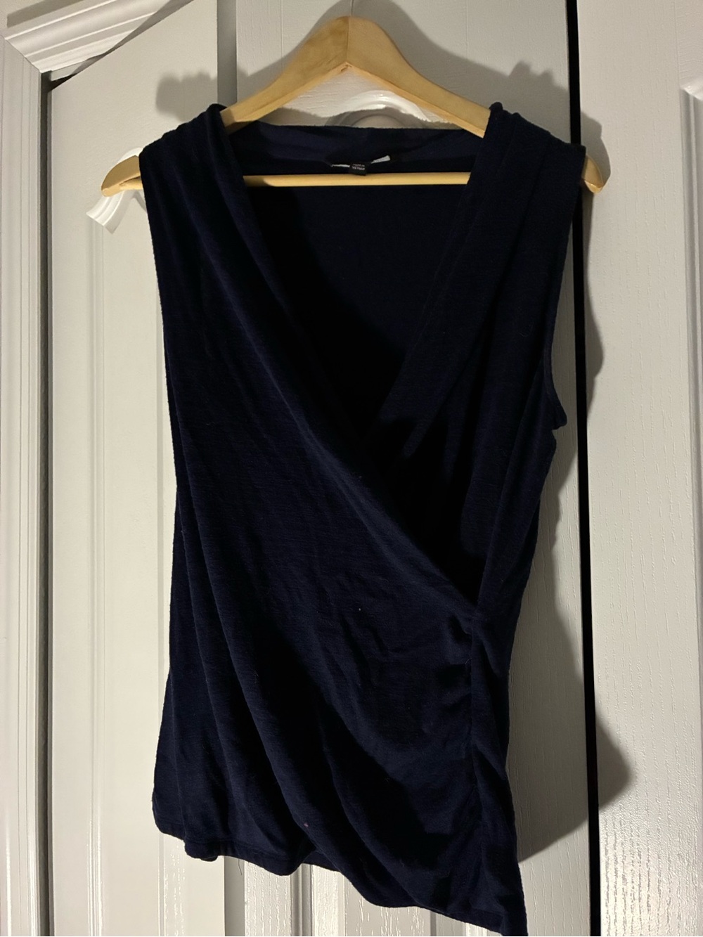 41 Hawthorn Navy Sleeveless Wrap-Front Top
